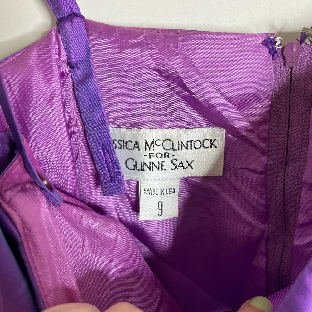 Jessica McClintock for Gunne Sax Purple iridescent rhinestone millennial Dress - Picture 11 of 13